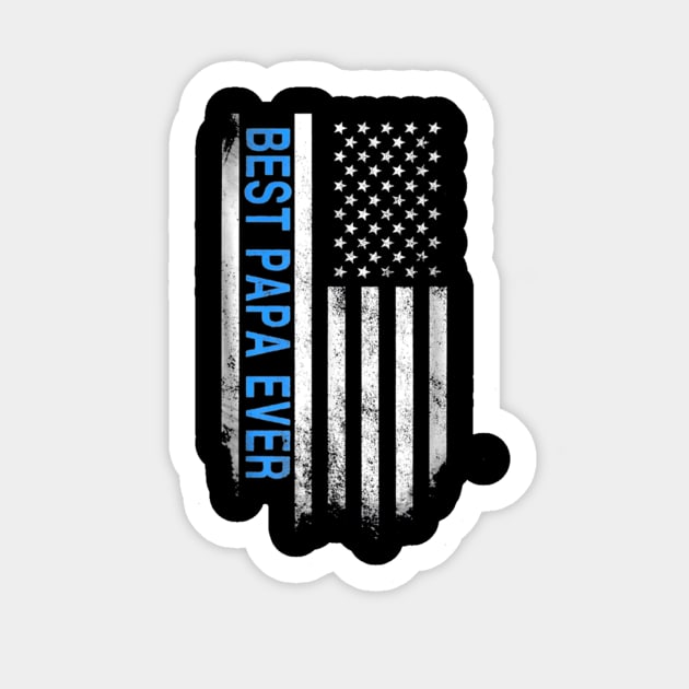 American Flag Best Papa Ever Father Day Sticker by Serrena DrawingFloral